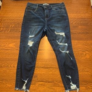 Glitzy Girls Plus Size Denim Distressed Jeans